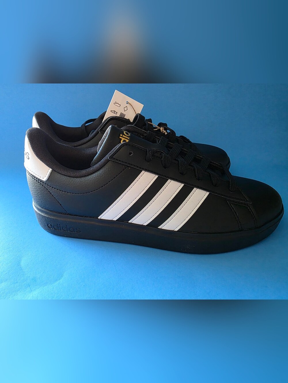 Adidas Grand Court 2.0 Sneakers Men's Size 9 Shoes Black White NWT NEW JR0546